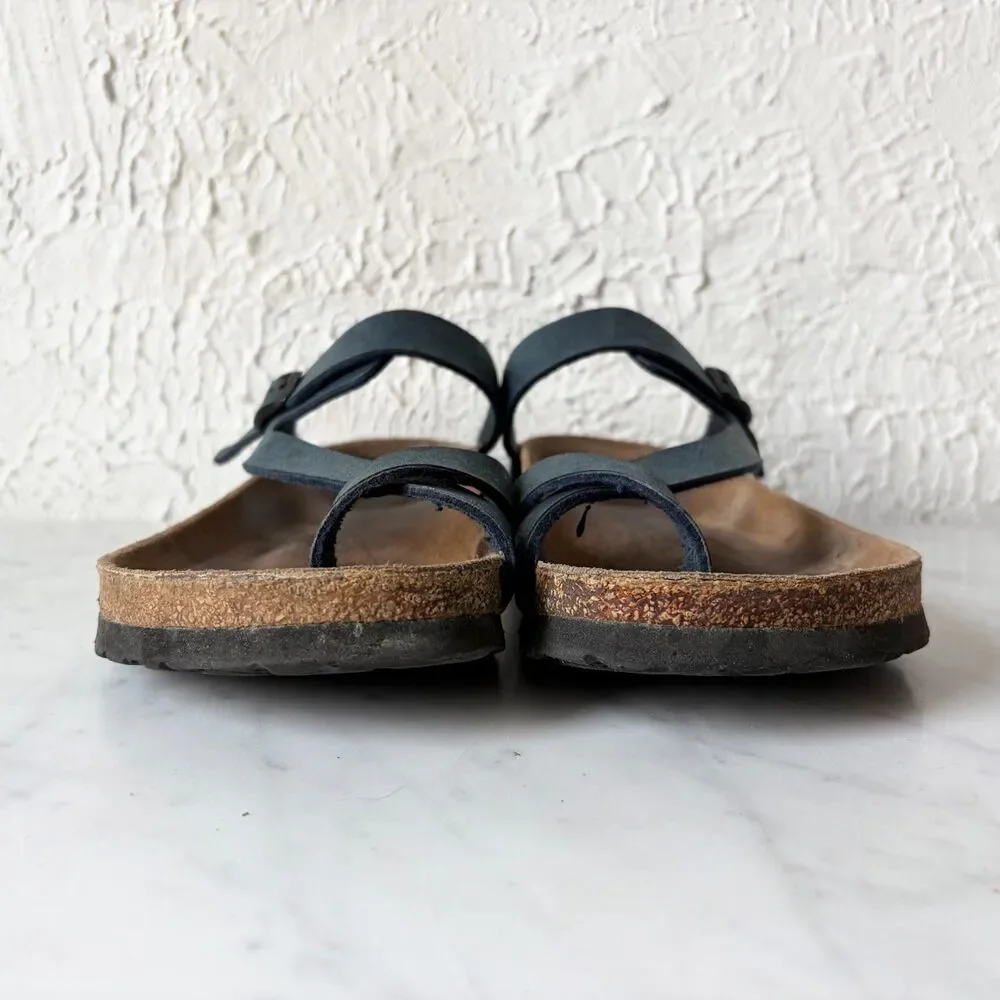 Birki's Birkenstock Lennox Sandals 40 L9 M7 Dark Blue Leather Toe Loop Germany